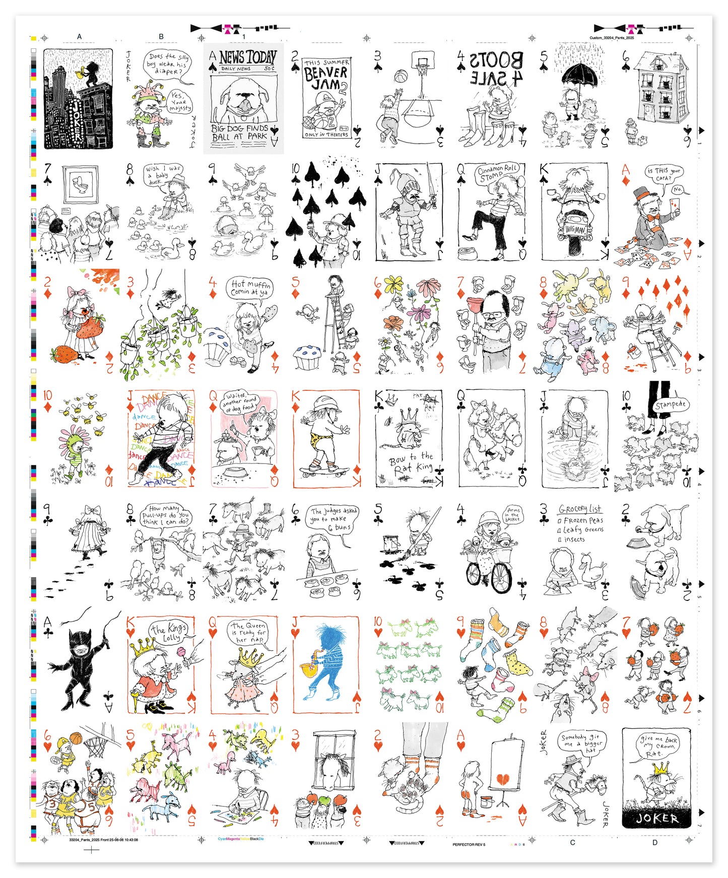Pants Playing Cards - Signed Uncut Card Sheet